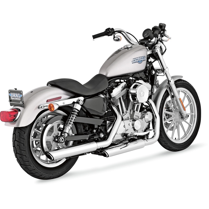 VANCE & HINES Twin Slash Mufflers – Chrome 3 Round Twin Slash Slip-On Mufflers