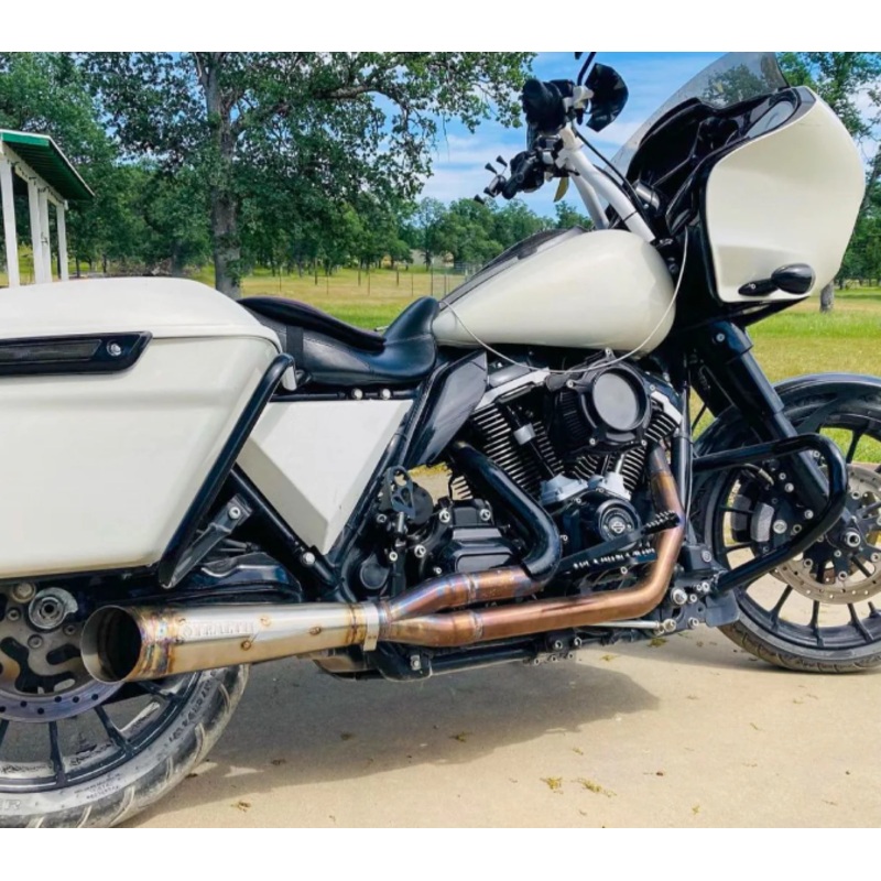 STEALTH 17-22 M8 Bagger Exhaust Cone Style Turn Down – Raw Stainless