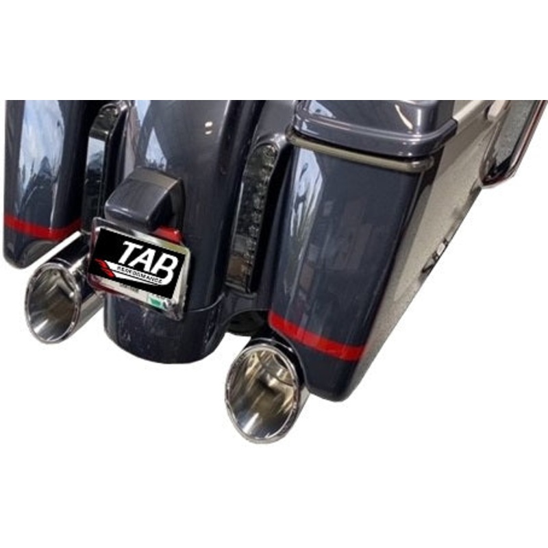 TAB Performance 50 Cal – Slip-On Mufflers – 2017 * UP H-D Touring – Chrome – Zombie Baffles – Chrome Slash Cut Tip