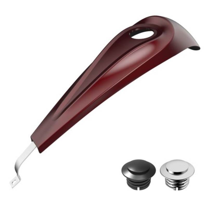 Advanblack LOW-PROFILE TANK DASH CONSOLE FOR ’08-’23 HARLEY STREET GLIDE AND ROAD GLID Mysterious Red Sunglo Chrome Cap