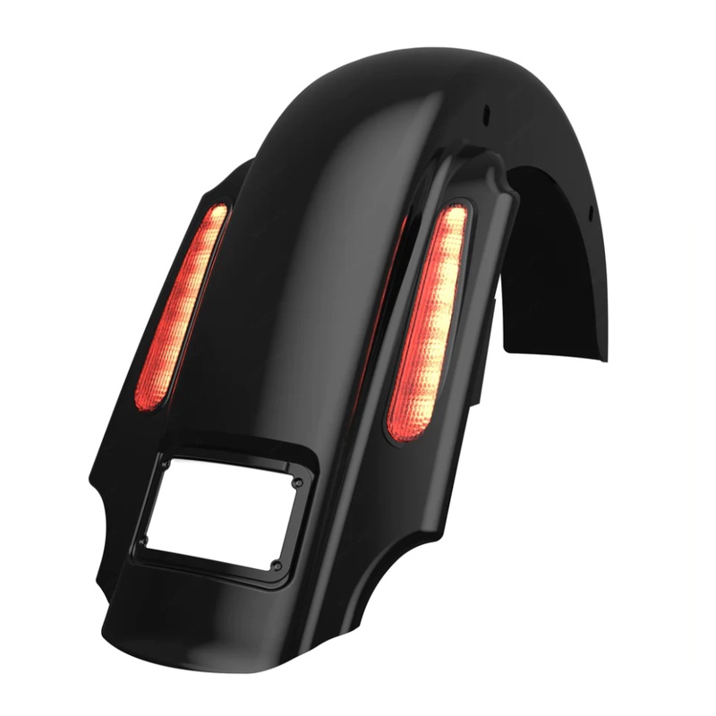 CVO STYLE REAR FENDER FOR 1993-2008 HARLEY TOURING MODELS Dual Exhaust Vivid Black