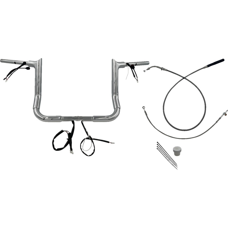 FAT BAGGERS INC. 1-1/2 EZ Install Pointed Top Handlebar – 12 – Chrome 849012