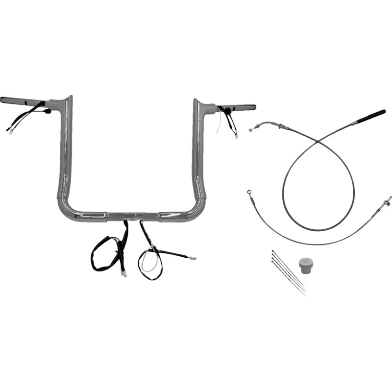 FAT BAGGERS INC. 1-1/2 EZ Install Pointed Top Handlebar – 14 – Chrome 849014