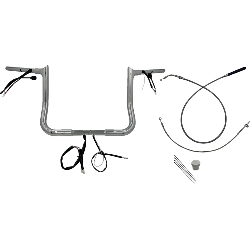 FAT BAGGERS INC. 1-1/4 EZ Install Pointed Top Handlebar – 12 – Chrome 949012