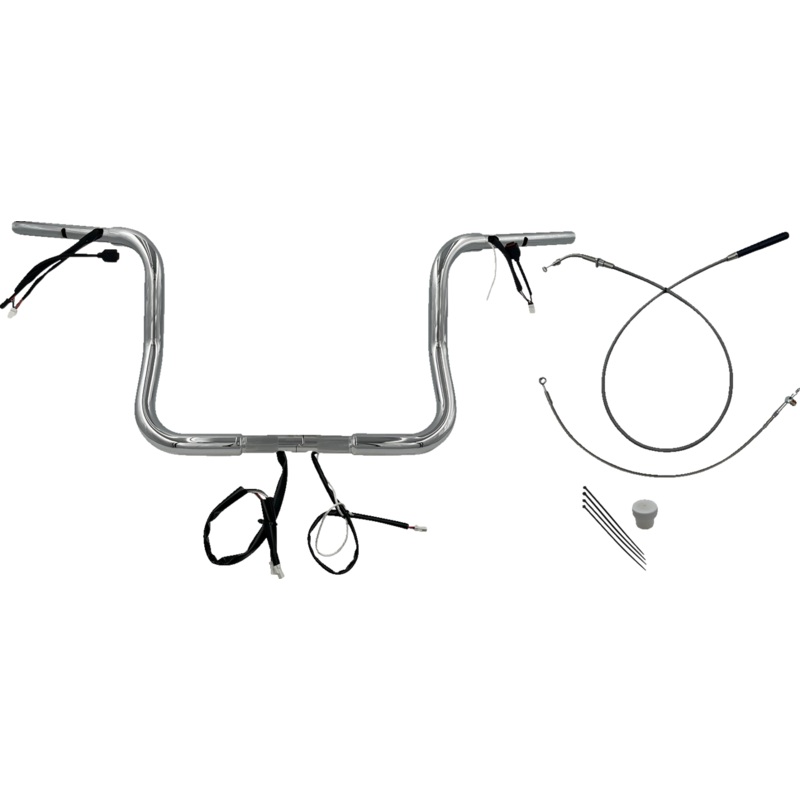 FAT BAGGERS INC. 1-1/4 EZ Install Round Top Handlebar – 12 – Chrome 939012