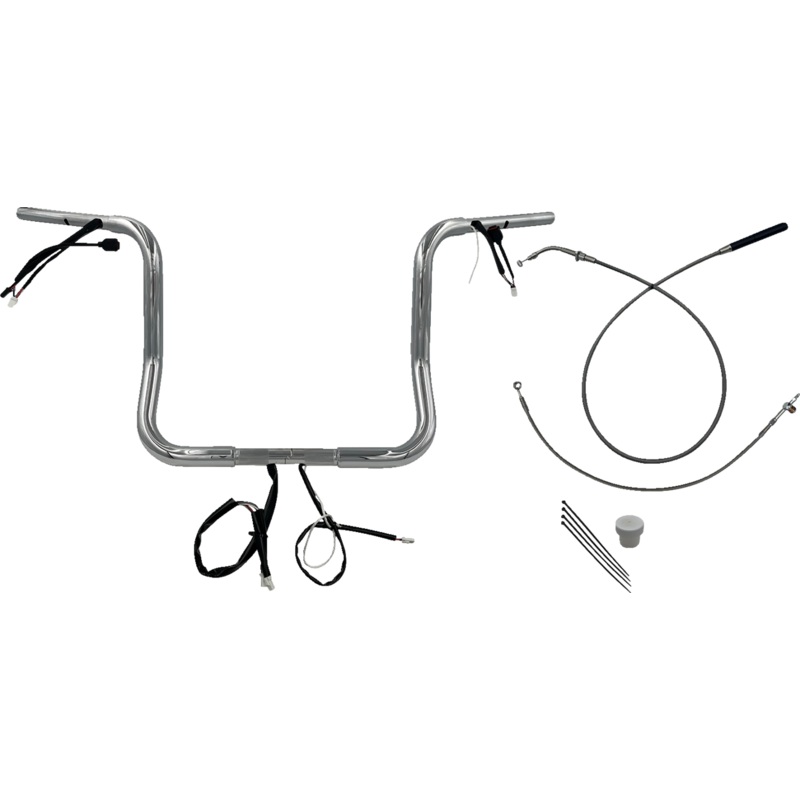 FAT BAGGERS INC. 1-1/4 EZ Install Round Top Handlebar – 14 – Chrome 939014
