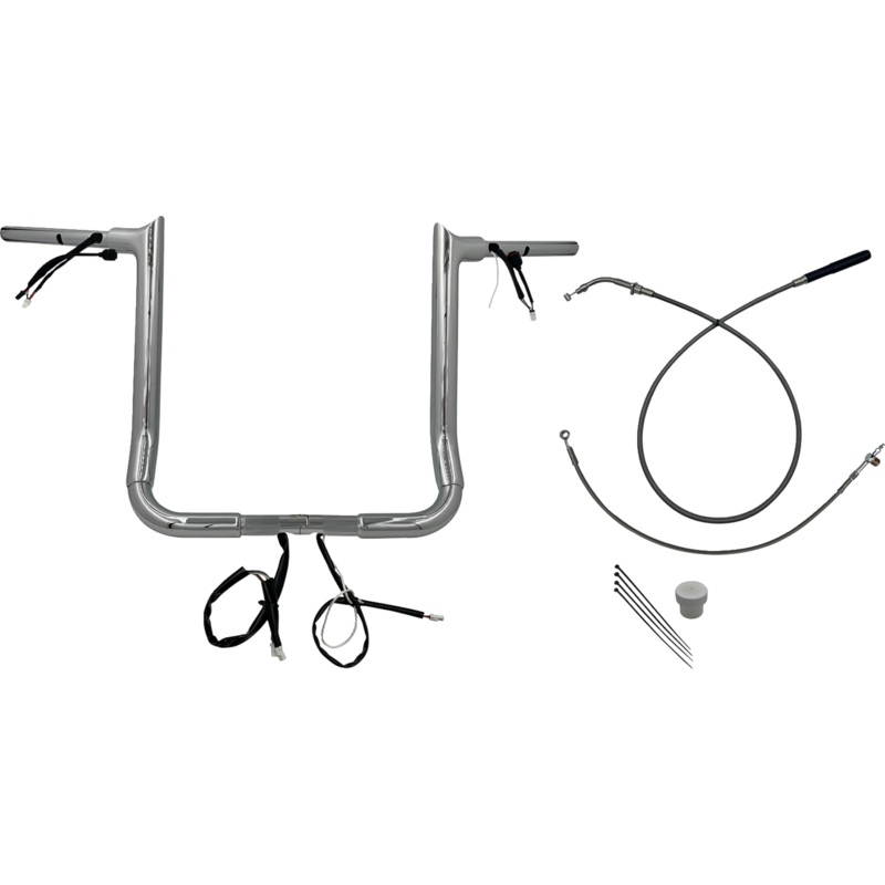 FAT BAGGERS INC. EZ Install Wired Handlebar Kit – 1-1/2 – Pointed Top – 16 – Chrome 849016