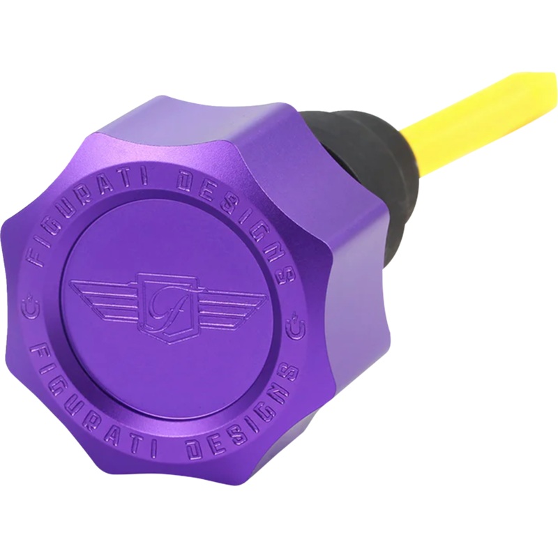 FIGURATI DESIGNS Performance Magnetic Oil Dipstick – Curved – Purple – ’07-’16 Touring/Trike FDP01-TCSM-P