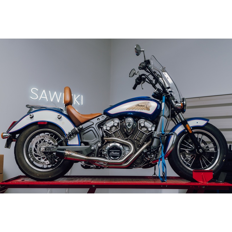 Indian Scout Shorty Brushed Ss W/ Blk End Cap