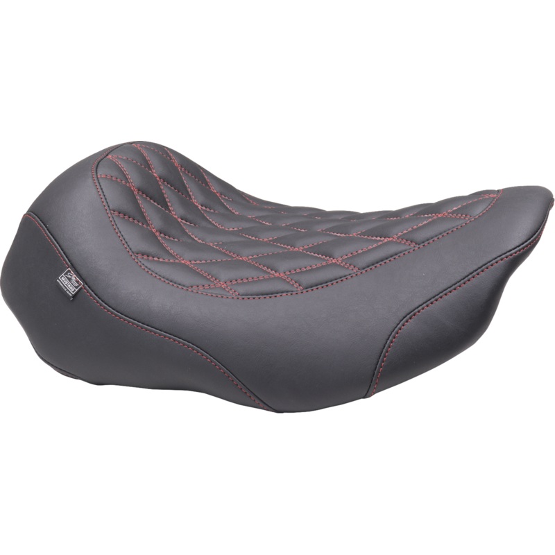 MUSTANG Wide Tripper* Seat – Solo – Dark Cherry Stitching – FLT/FLH ’23-’25 88503DC