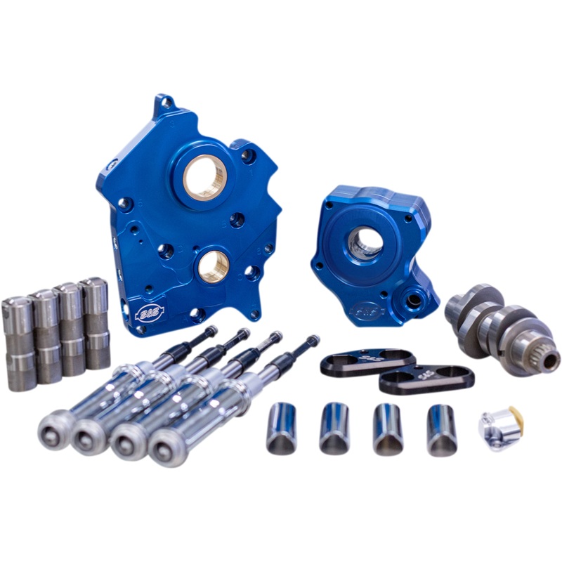 S&S CYCLE Cam Chest Kit with Plate M8 – Chain Drive – Water Cooled – 475 Cam – Chrome Pushrods 310-1000B