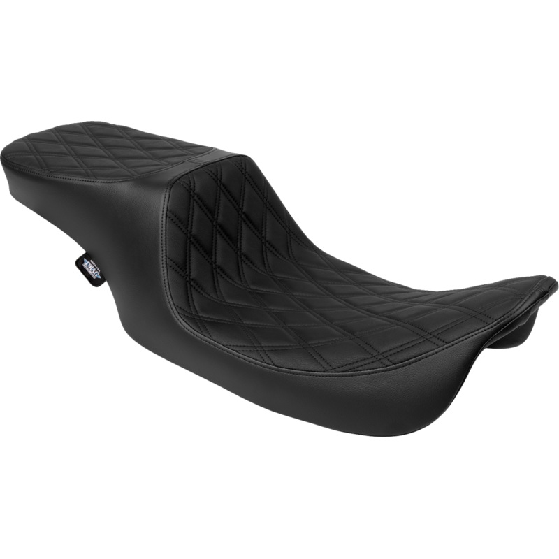 DRAG SPECIALTIES SEATS Predator 2-Up Seat – Vinyl – Double Diamond – Black Stitching- w/o Backrest – FL ’97-’07 4695B