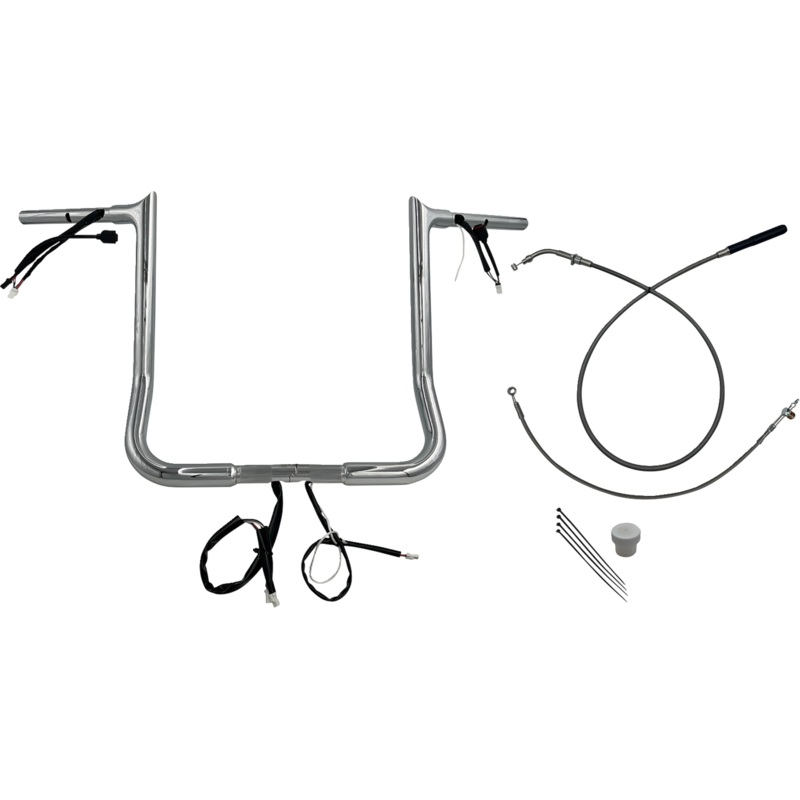 FAT BAGGERS INC. EZ Install Wired Handlebar Kit – 1-1/4 – Pointed Top – 16 – Chrome 949016
