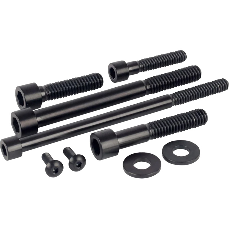 FIGURATI DESIGNS Bolt Kit – Engine – Titanium/Black – M8 FD100-M8-TBOLT-BLK