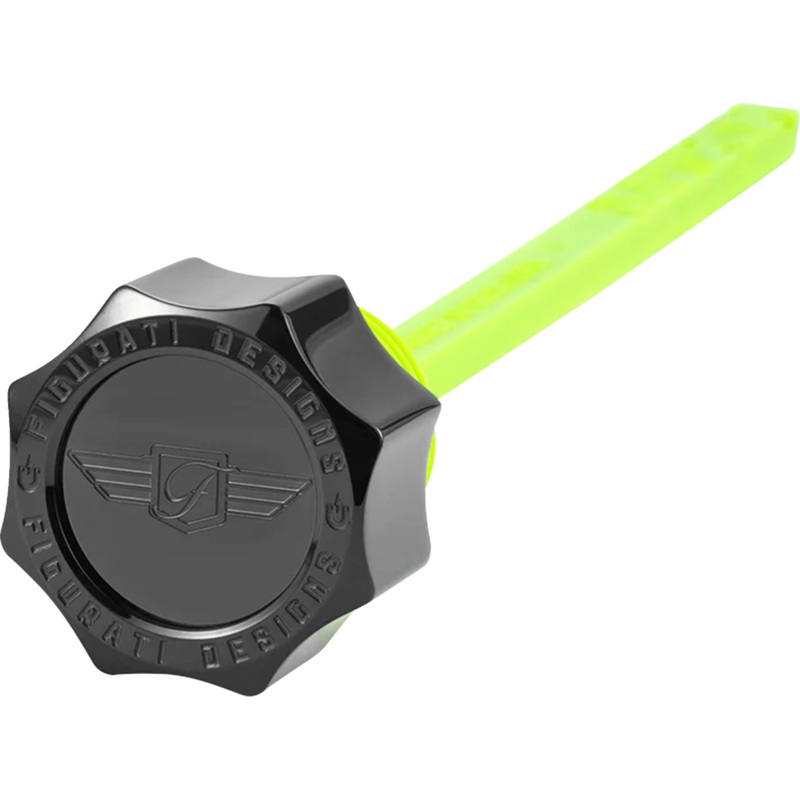 FIGURATI DESIGNS Magnetic Oil Dipstick – Curved – Black – Indian FD01-MAGDSPP-SM-BLK