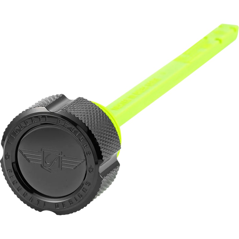 FIGURATI DESIGNS Magnetic Oil Dipstick – Knurled – Black – Indian FD01-MAGDSPP-KN-BLK