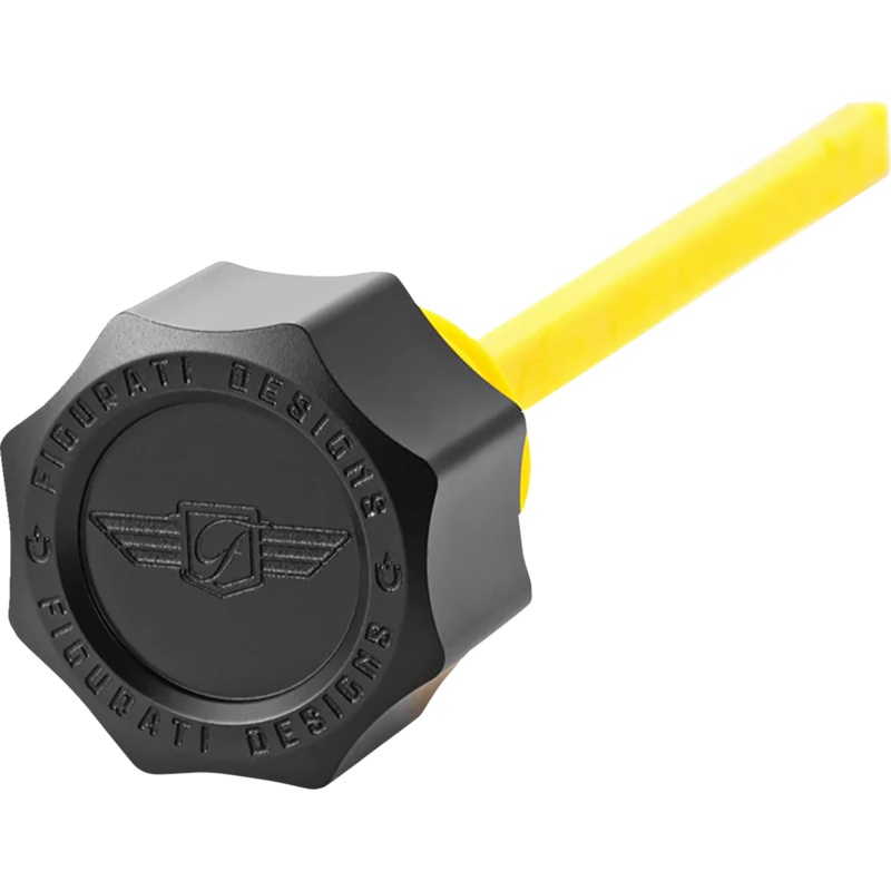 FIGURATI DESIGNS Performance Magnetic Oil Dipstick – Curved – Black FDP01-M8SM-BLK