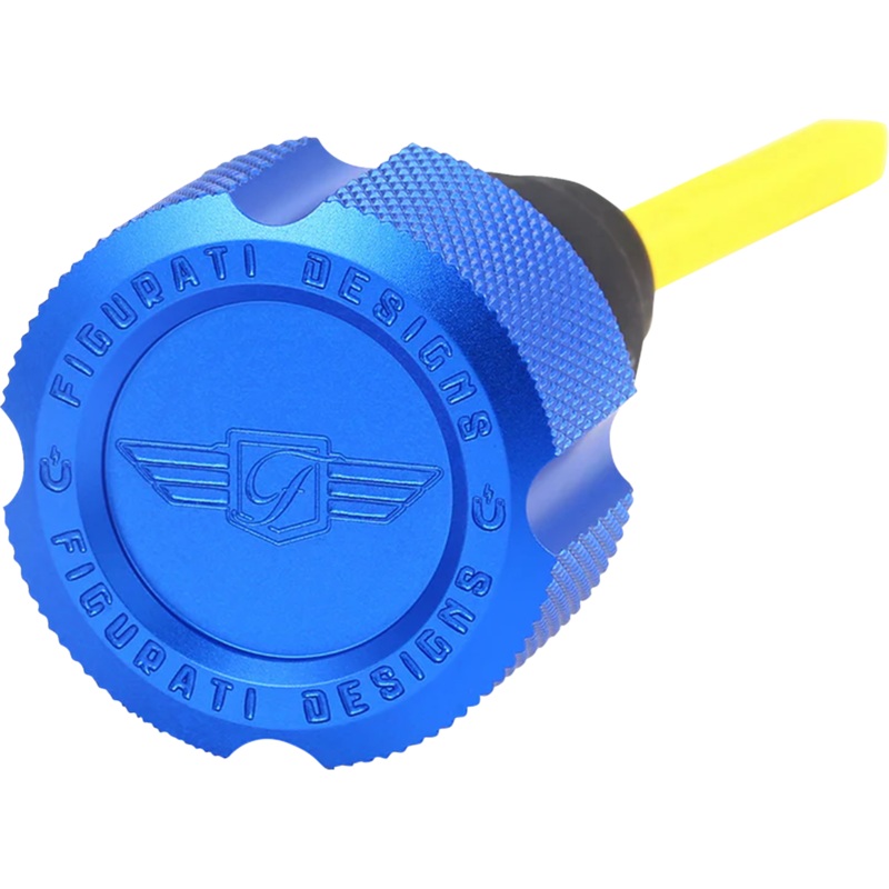 FIGURATI DESIGNS Performance Magnetic Oil Dipstick – Curved – Blue – ’07-’16 Touring/Trike FDP01-TCKN-B