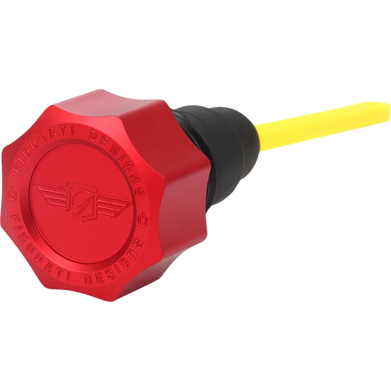 FIGURATI DESIGNS Performance Magnetic Oil Dipstick – Curved – Red – ’07-’16 Touring/Trike FDP01-TCSM-R