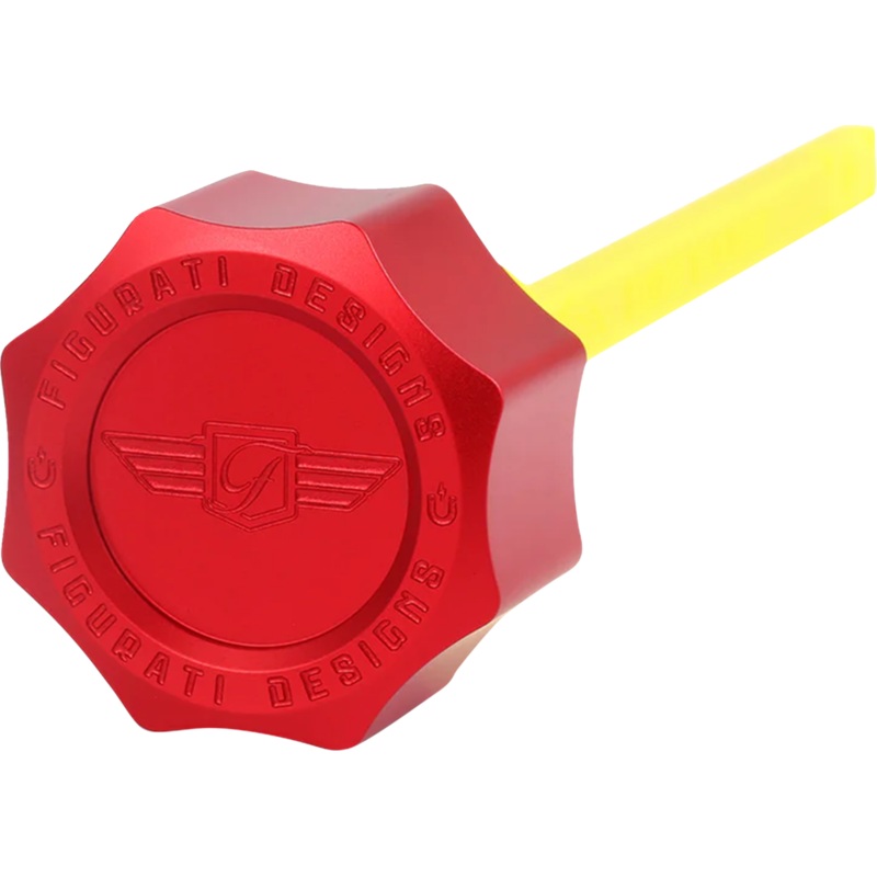 FIGURATI DESIGNS Performance Magnetic Oil Dipstick – Curved – Red – M8 Touring/Trike FDP01-M8SM-R