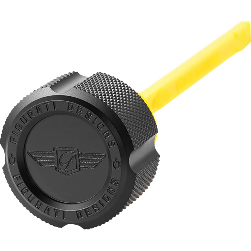 FIGURATI DESIGNS Performance Magnetic Oil Dipstick – Knurled – Black FDP01-M8KN-BLK