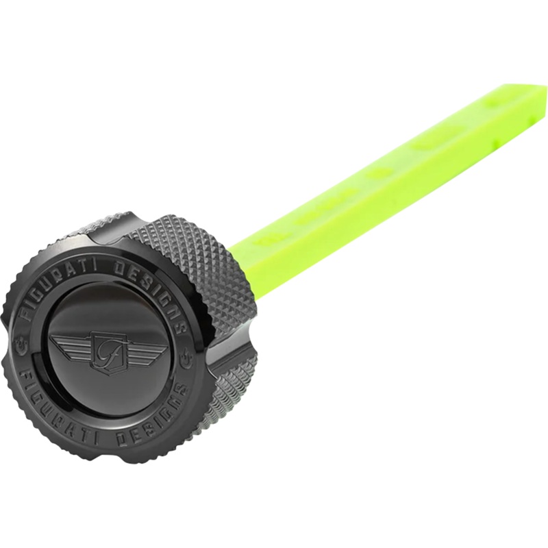 FIGURATI DESIGNS Performance Magnetic Oil Dipstick – Knurled – Black – Indian FD01-MAGDSTS-KN-BLK