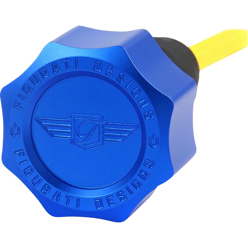 FIGURATI DESIGNS Performance Magnetic Oil Dipstick – Knurled – Blue – ’07-’16 Touring/Trike FDP01-TCSM-B