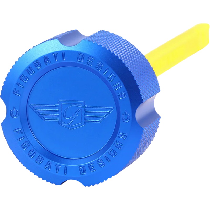 FIGURATI DESIGNS Performance Magnetic Oil Dipstick – Knurled – Blue – M8 Touring/Trike FDP01-M8KN-B