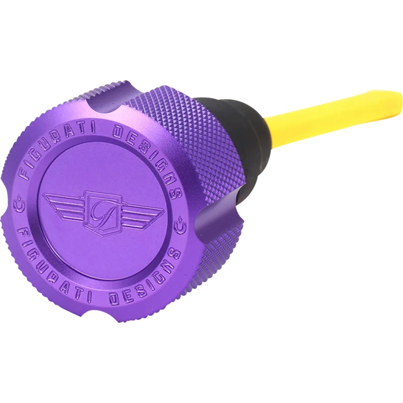 FIGURATI DESIGNS Performance Magnetic Oil Dipstick – Knurled – Purple – ’07-’16 Touring/Trike FDP01-TCKN-P