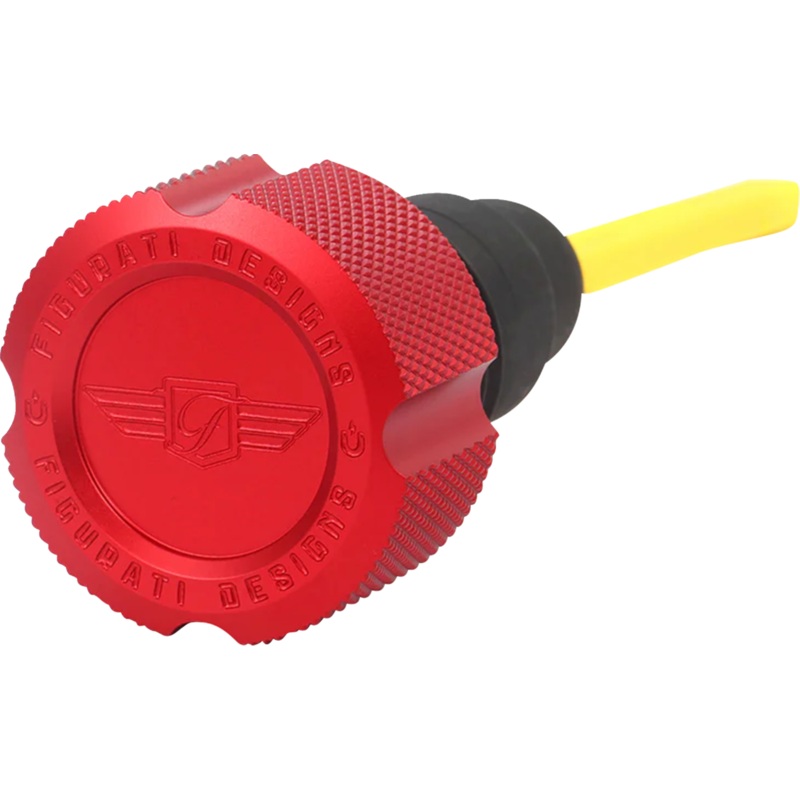 FIGURATI DESIGNS Performance Magnetic Oil Dipstick – Knurled – Red – ’07-’16 Touring/Trike FDP01-TCKN-R