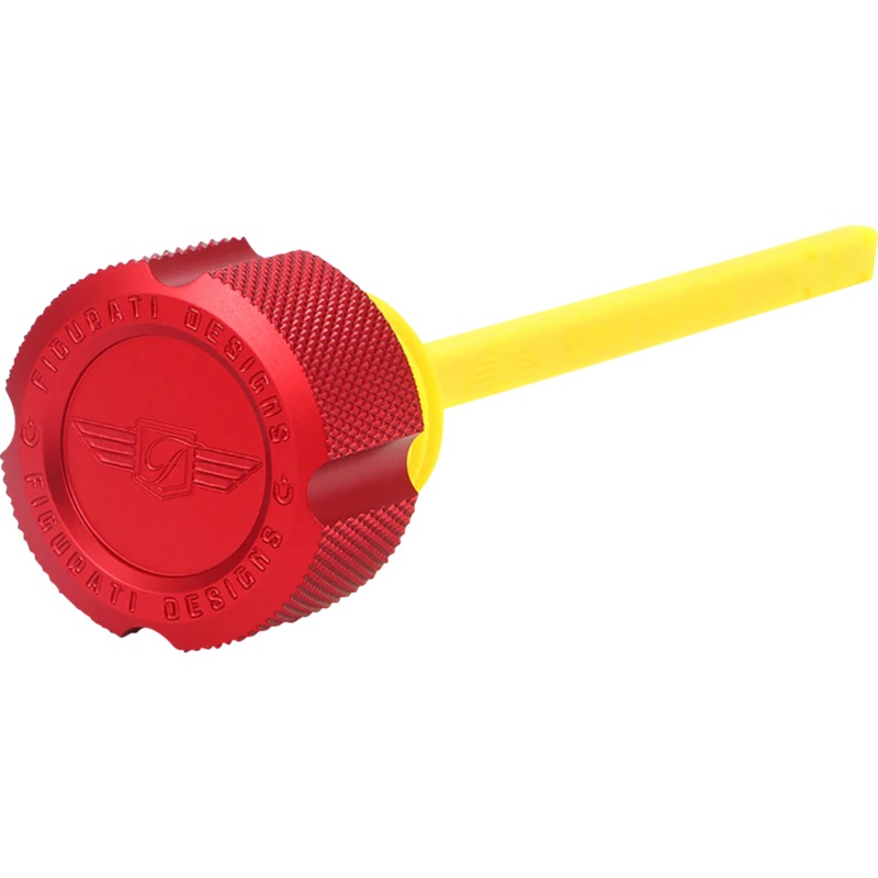 FIGURATI DESIGNS Performance Magnetic Oil Dipstick – Knurled – Red – M8 Touring/Trike FDP01-M8KN-R