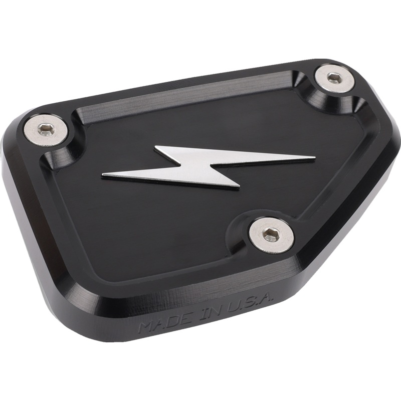 THRASHIN SUPPLY CO. Master Cylinder Cover – Brake – Front – Black/Twice-Cut TSC-3178-4