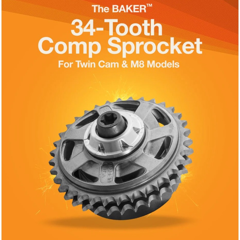 BAKER DRIVETRAIN 34-Tooth Compensator Sprocket for Twin Cam & M8 Models