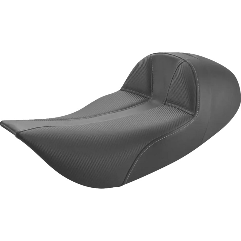 SADDLEMEN Dominator Solo Seat – Extended Reach – w/o Backrest – Black w/ Gray Stitching – FLHR/FLHX ’97-’07 897-06-0042
