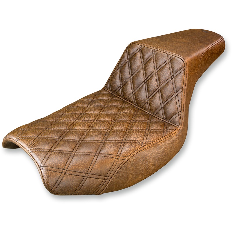 SADDLEMEN Step-Up Seat – Front Lattice Stitch – Brown – FXR 882-09-172BR