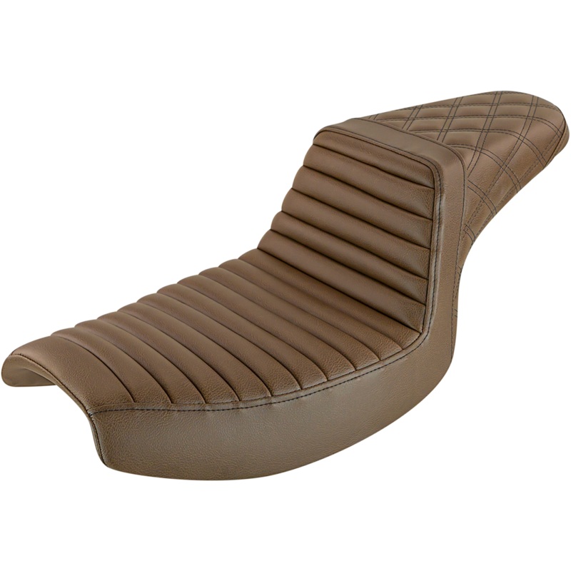 SADDLEMEN Step-Up Seat – Front Tuck-n-Roll/Rear Lattice Stitch – Brown 882-09-176BR