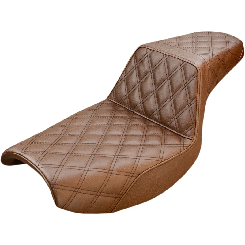 SADDLEMEN Step-Up Seat – Full Lattice Stitch – Brown – FXR 882-09-175BR