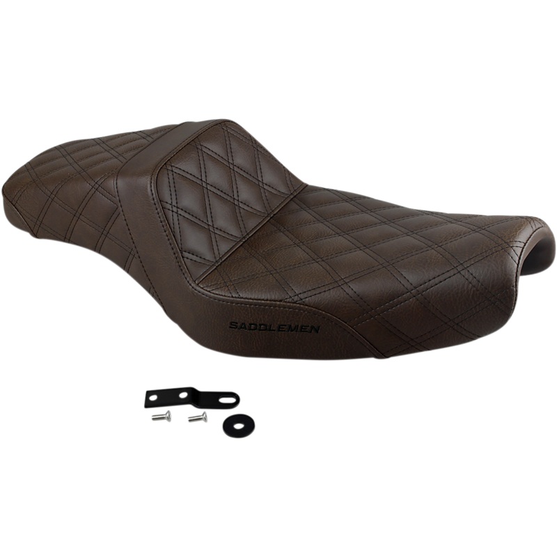 SADDLEMEN Step-Up Seat – Full Lattice Stitch – Brown – XL 807-11-175BR