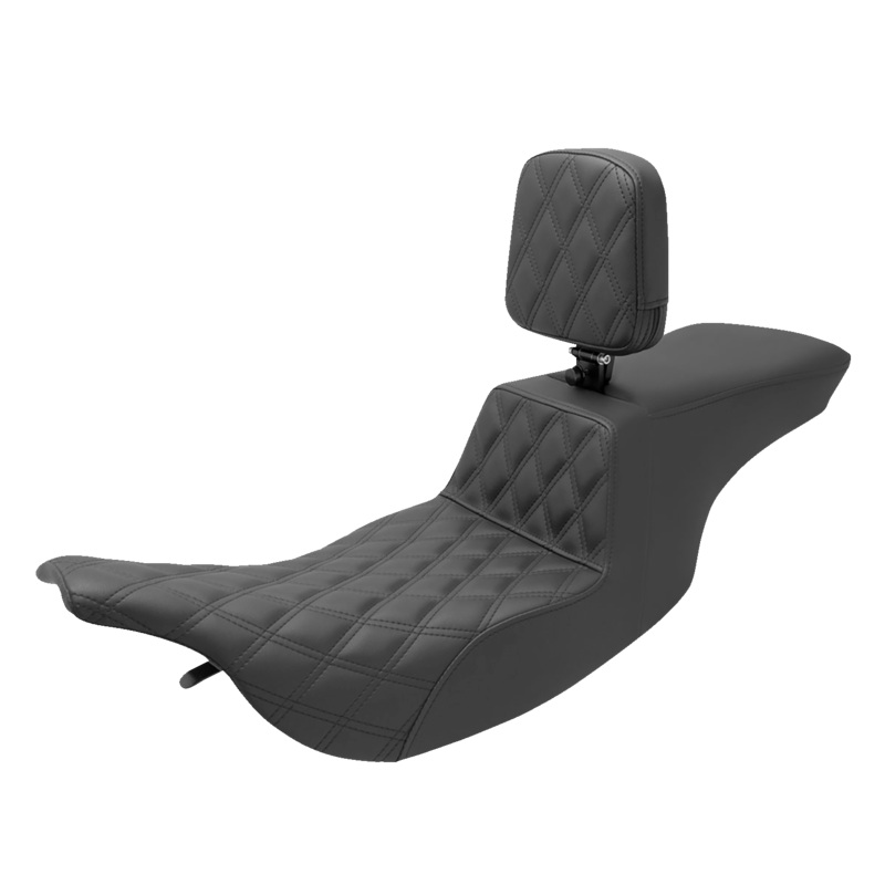 SADDLEMEN Tour Step-Up Seat – Rider Backrest – Front Lattice Stitch – FL ’97-’07 897-07-192BR