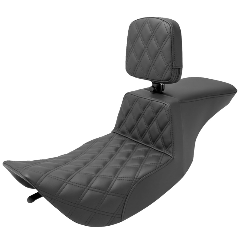 SADDLEMEN Tour Step-Up Seat – Rider Backrest – Front Lattice Stitch – FLHR/FLHX ’97-’07 897-06-192BR