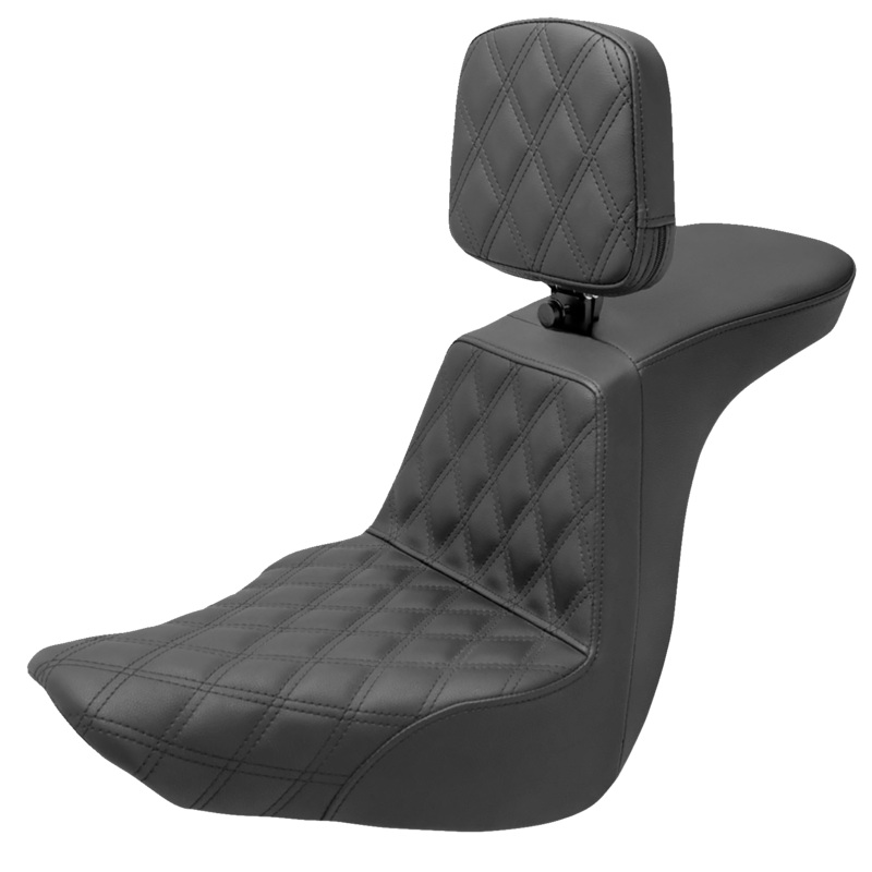 SADDLEMEN Tour Step-Up Seat – Rider Backrest – Front Lattice Stitch – FLSB/FXLR ’18-’23 818-29-192BR