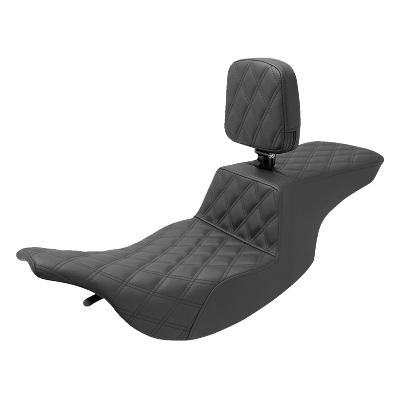 SADDLEMEN Tour Step-Up Seat – Rider Backrest – Full Lattice Stitch – FL ’97-’07 897-07-195BR
