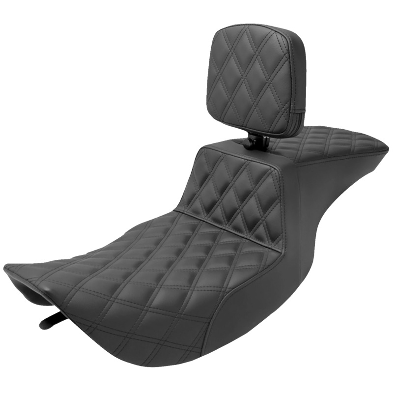 SADDLEMEN Tour Step-Up Seat – Rider Backrest – Full Lattice Stitch – FLHR/FLHX ’97-’07 897-06-195BR