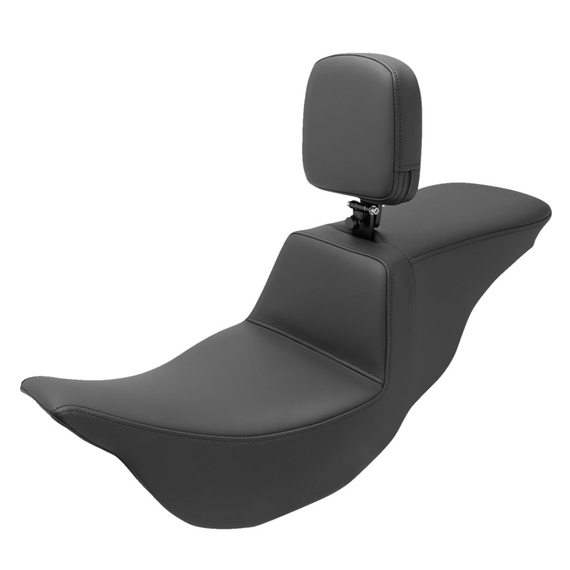 SADDLEMEN Tour Step-Up Seat – Rider Backrest – Plain – FL ’08-’23 808-07B-194BR