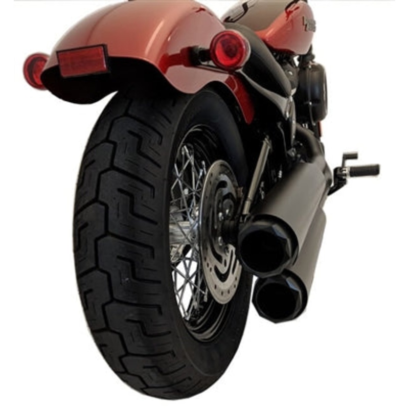 TAB Performance Softail Long Black Tip Compatible Exhaust Pipes 2.25 Baffles