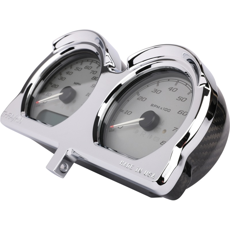 THRASHIN SUPPLY CO. Gauge Relocation Kit – Chrome TSC-2707-3
