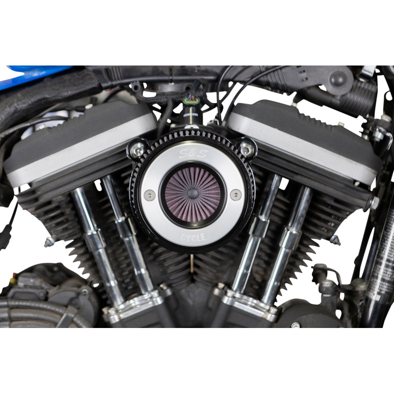 S&S CYCLE Air Stinger Stealth Air Cleaner Kit – Black Chrome Ring 170-0724A