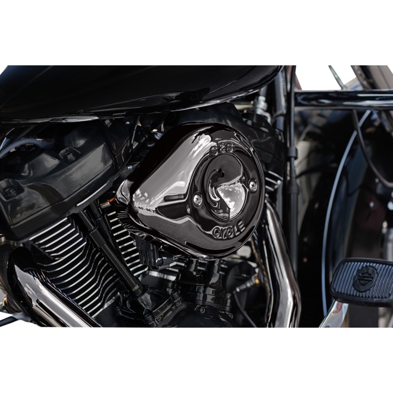 S&S CYCLE Stealth Teardrop Air Cleaner – M8 – Lava Chrome 170-0781