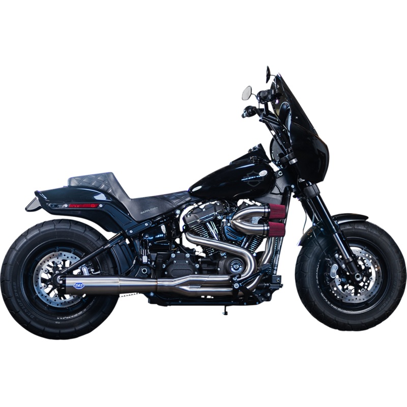 S&S CYCLE SuperStreet 2:1 50 State Exhaust System – M8 Softail – Stainless Steel 550-0996B