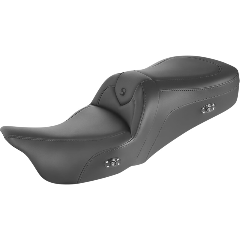 SADDLEMEN Heated RoadSofa* Seat – Without Backrest – Black W/Black Stitching 897-06-187HCT
